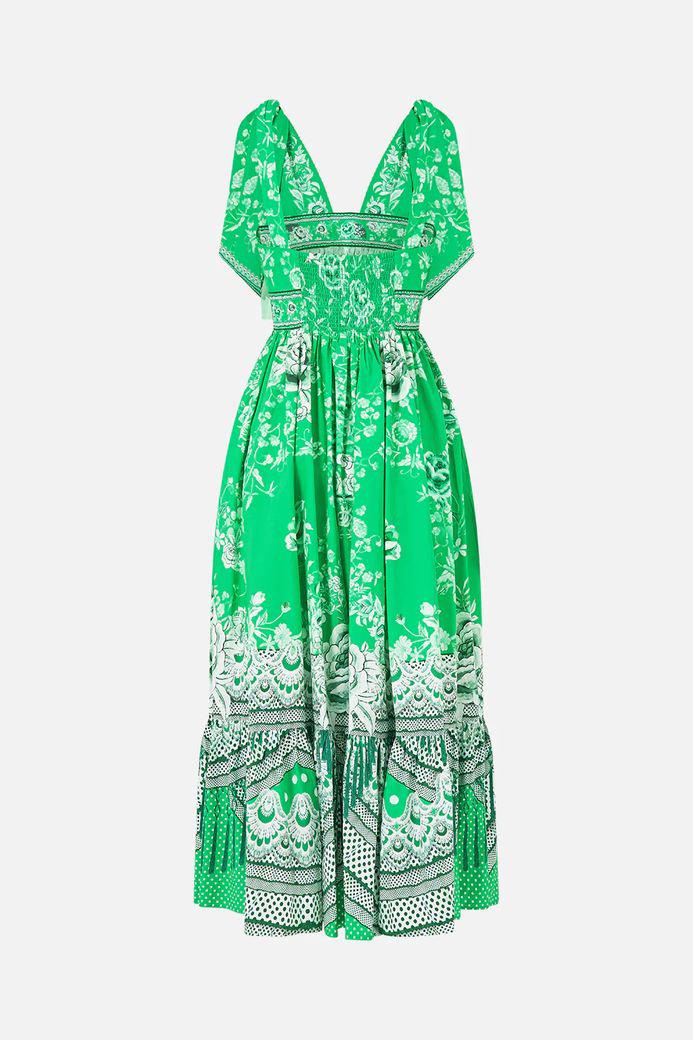 WAISTED MIDI DRESS WITH SHOULDER TIES SACROMONTE SEÑORITA - Image 6