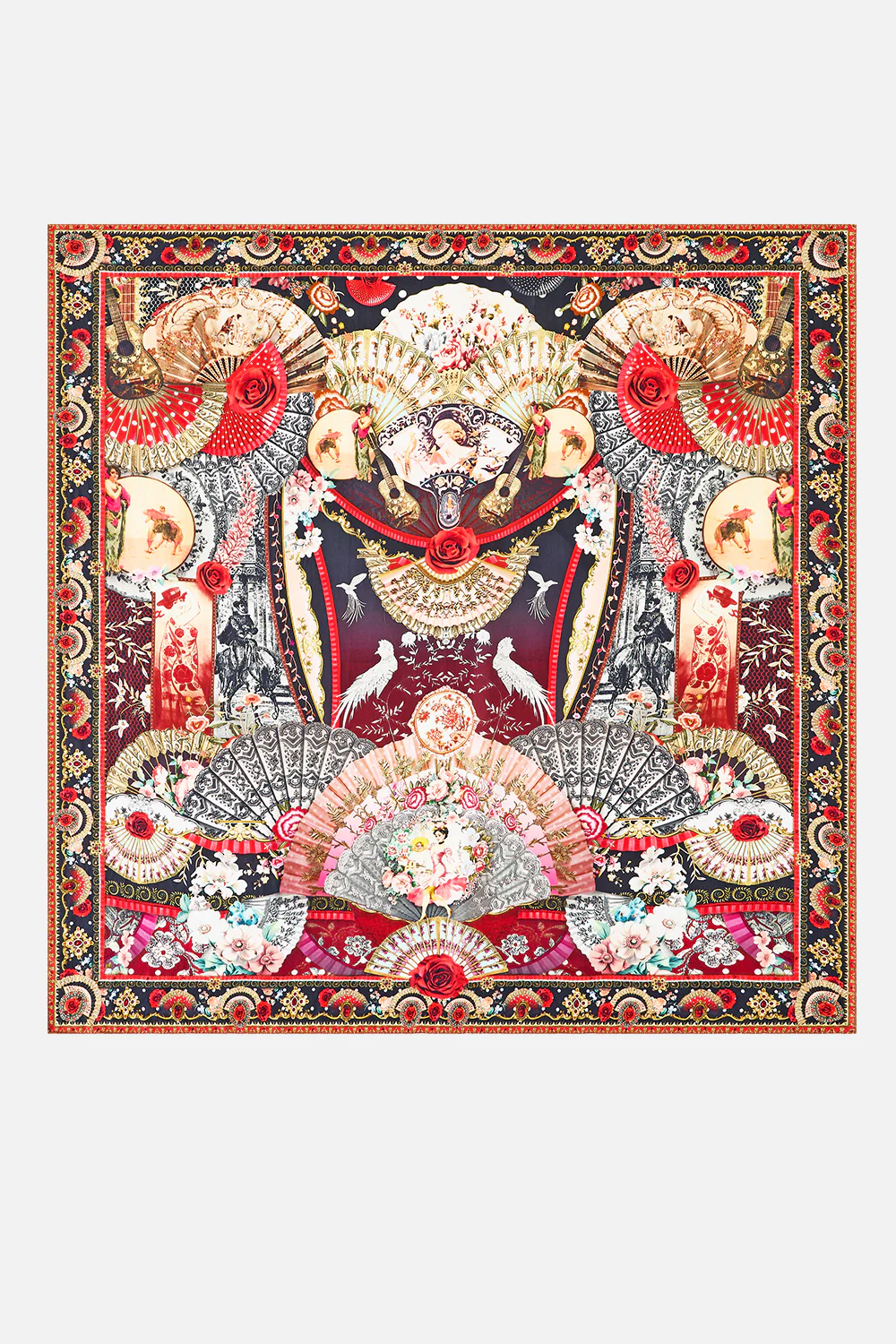 LARGE CRYSTALLED SILK SQUARE SCARF DAUGHTERS OF DUENDE - Image 2