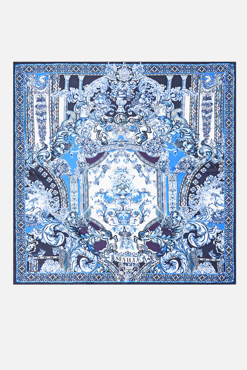 PRINTED SILK TWILL SQUARE SCARF A TILED WONDERLAND - Image 2