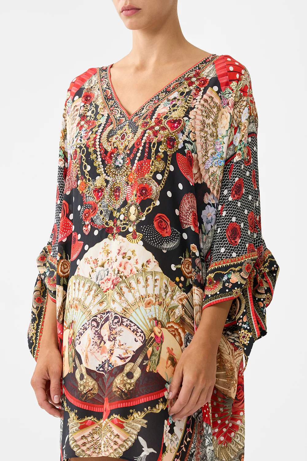 TIE SLEEVE SHORT V NECK KAFTAN DAUGHTERS OF DUENDE - Image 5