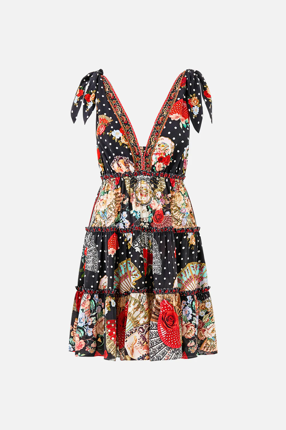 TIERED SHORT DRESS WITH SHOULDER TIES DAUGHTERS OF DUENDE - Image 3