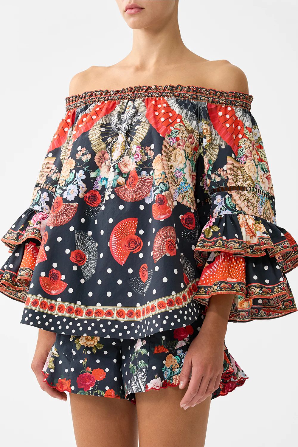 OFF SHOULDER TOP WITH FRILL SLEEVE DAUGHTERS OF DUENDE - Image 5