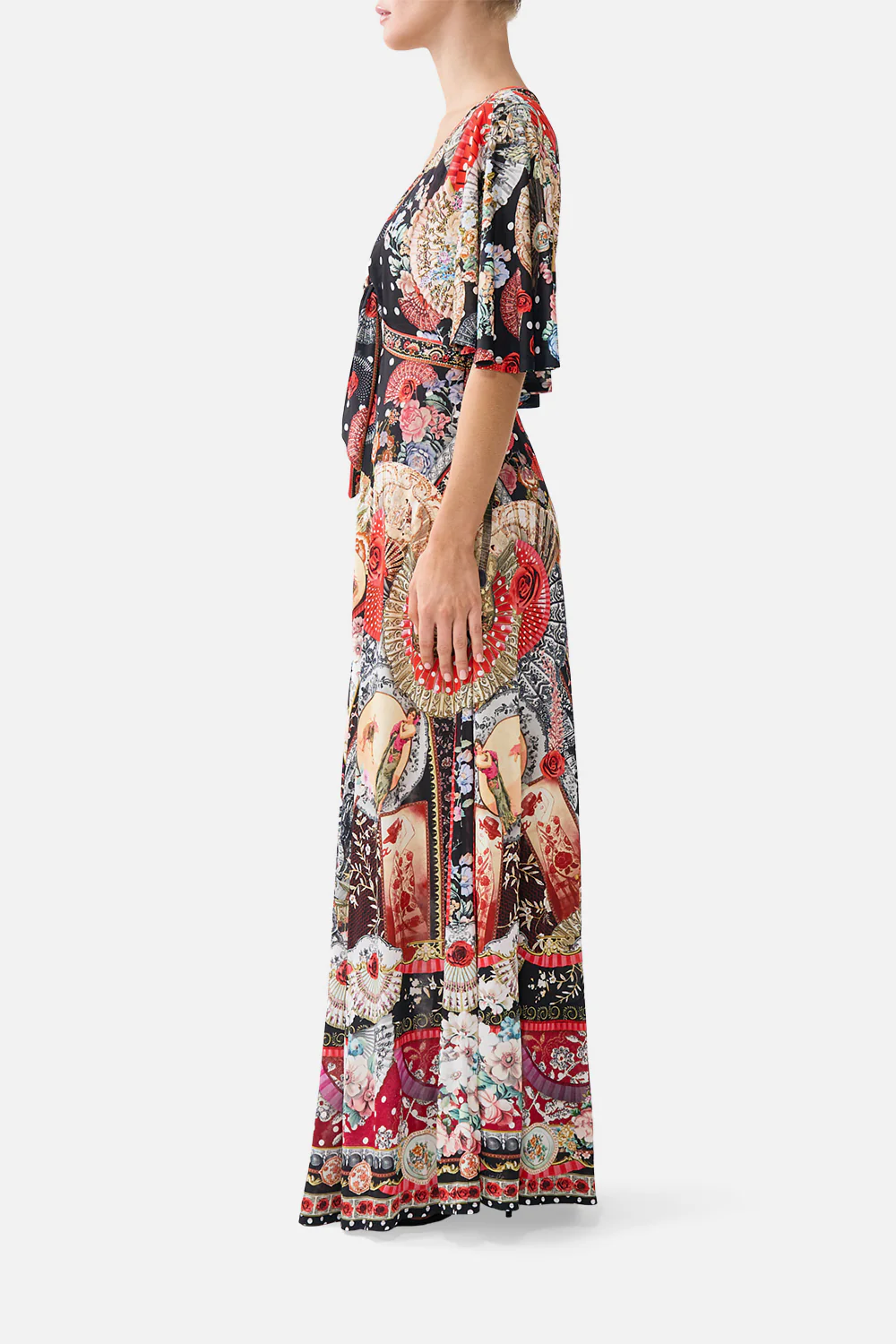 FLUTTER SLEEVE TIE FRONT JERSEY DRESS DAUGHTERS OF DUENDE - Image 4
