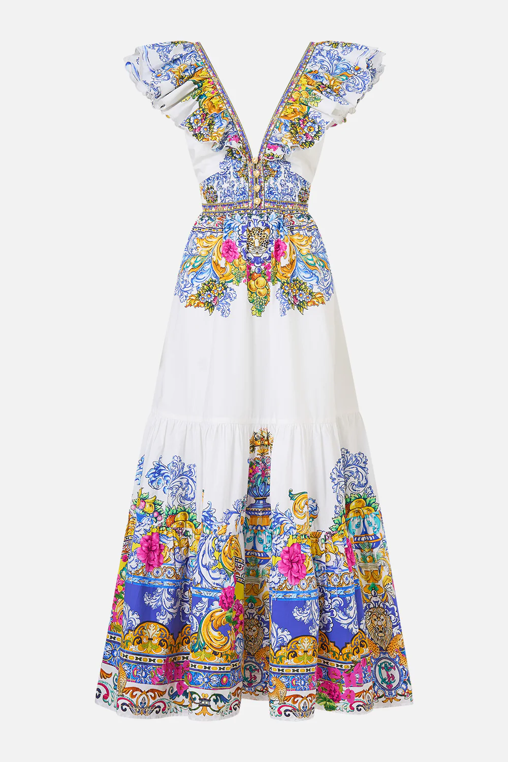 TIERED DRESS WITH NECK FRILL MILLA IN SEVILLA - Image 3
