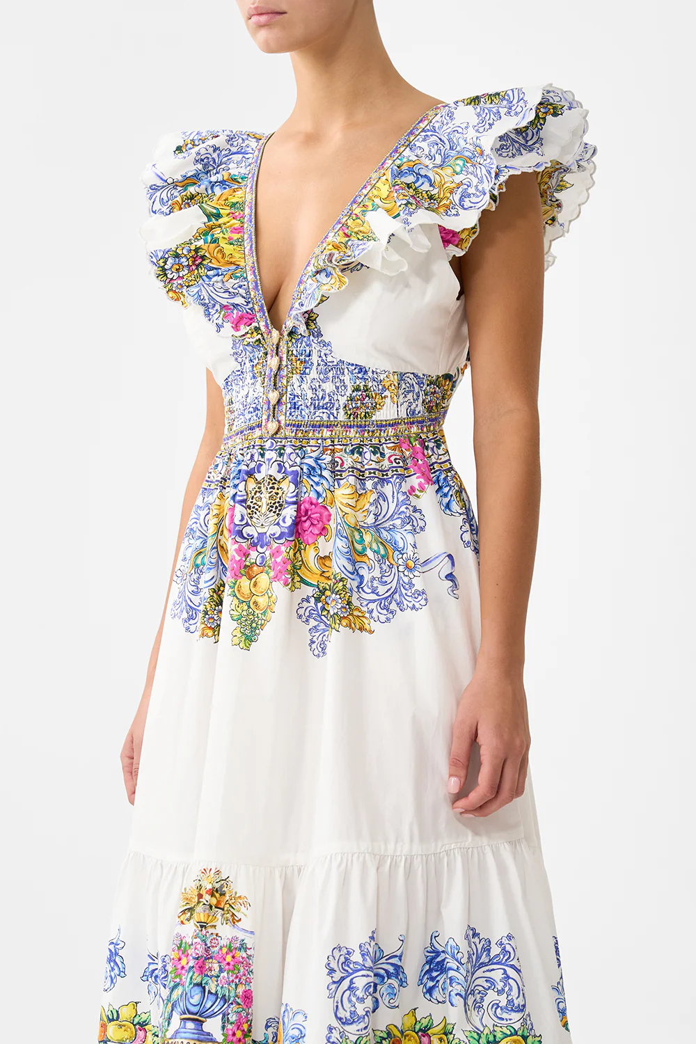 TIERED DRESS WITH NECK FRILL MILLA IN SEVILLA - Image 5