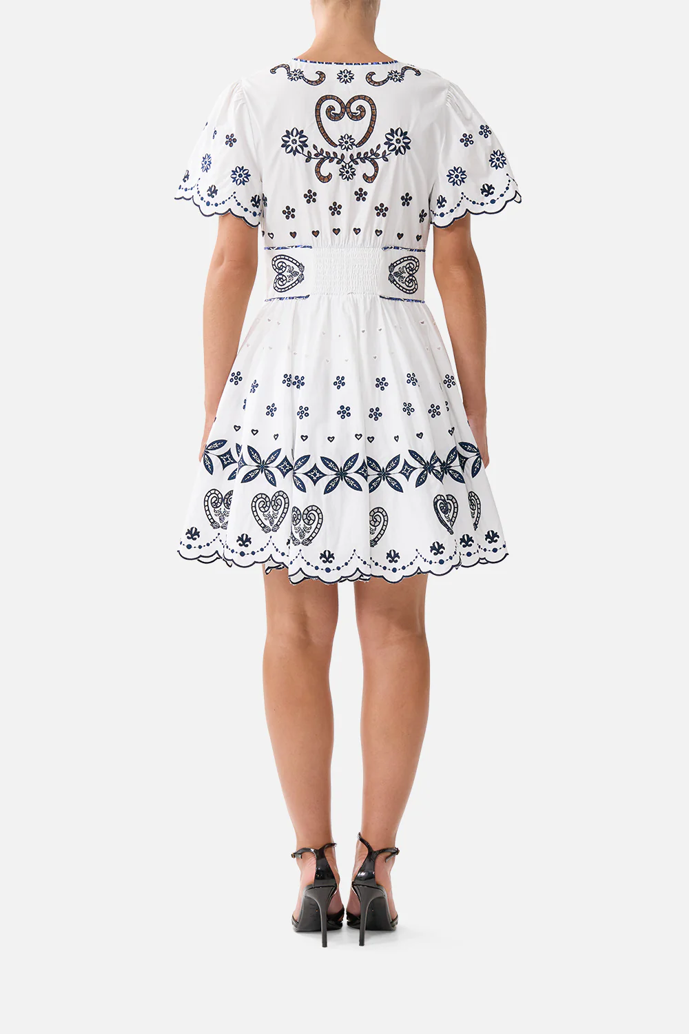 DEEP V MINI DRESS WITH TIES A TILED WONDERLAND - Image 2