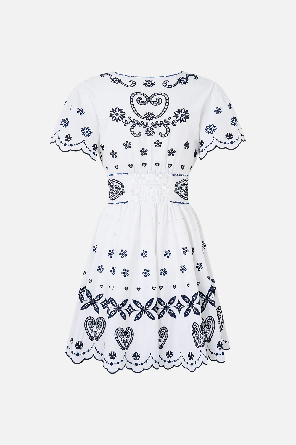 DEEP V MINI DRESS WITH TIES A TILED WONDERLAND - Image 6