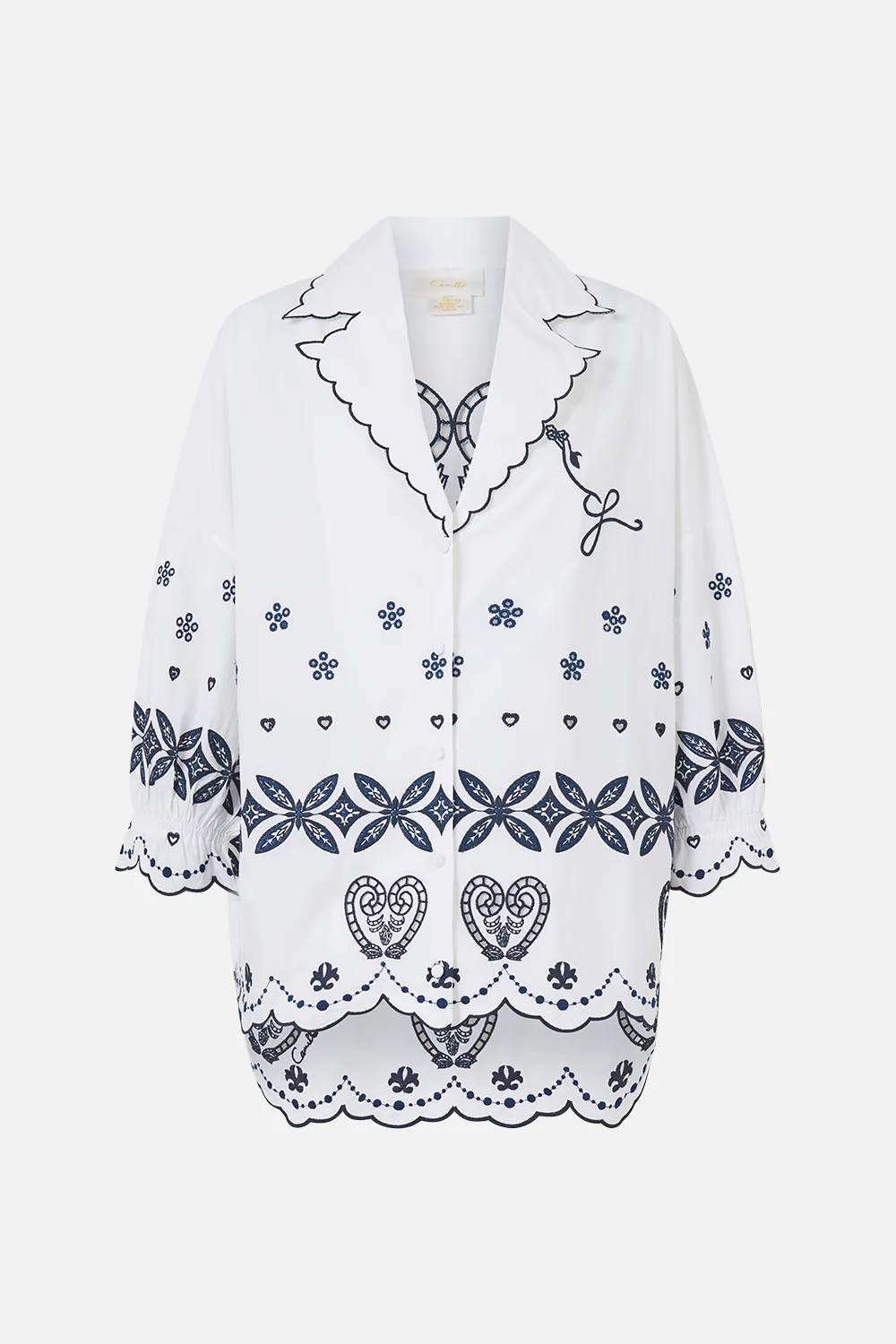 SHIRT WITH GATHERED CUFF A TILED WONDERLAND - Image 3