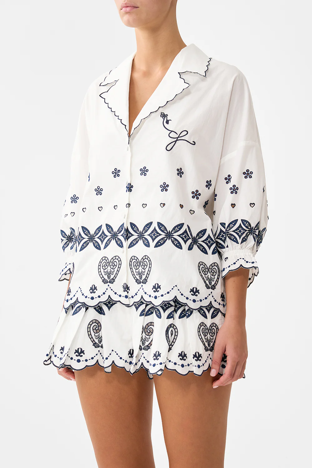 SHIRT WITH GATHERED CUFF A TILED WONDERLAND - Image 5