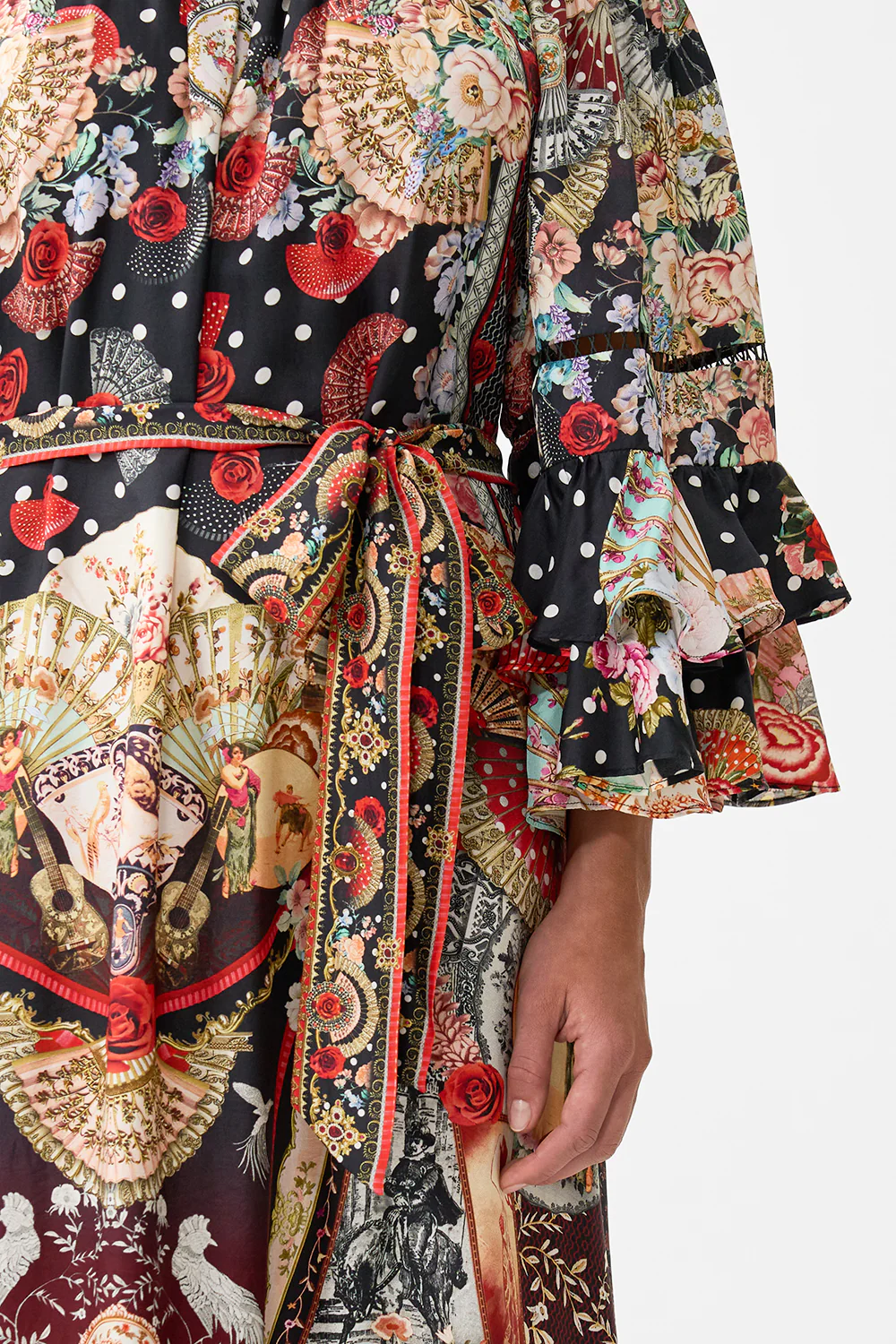 OFF SHOULDER MIDI DRESS WITH FRILL SLEEVE DAUGHTERS OF DUENDE - Image 6