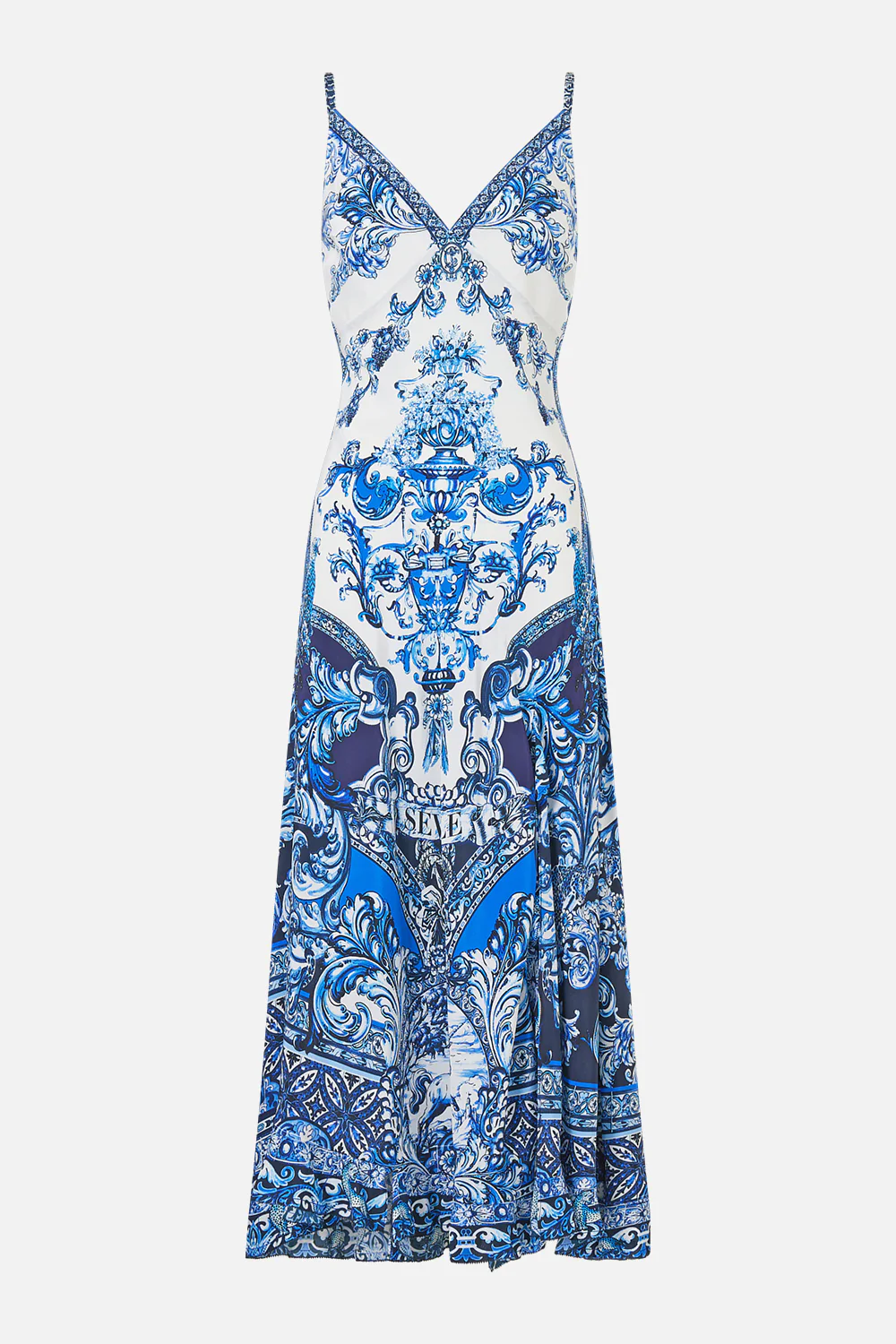 BIAS SLIP DRESS WITH FRILL HEM A TILED WONDERLAND - Image 3