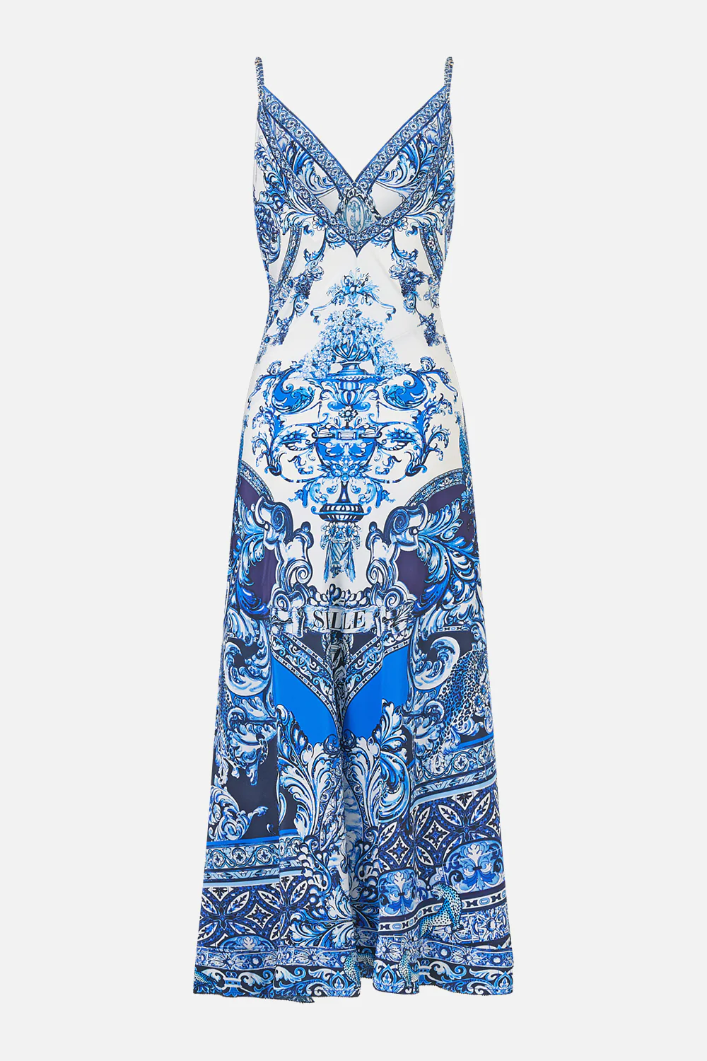 BIAS SLIP DRESS WITH FRILL HEM A TILED WONDERLAND - Image 6