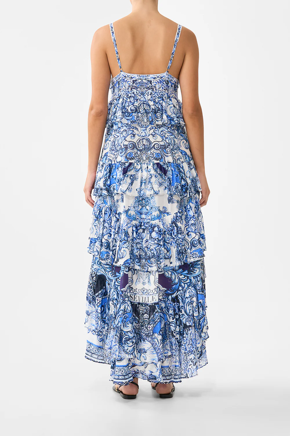 V NECK RUFFLE HIGH LOW DRESS A TILED WONDERLAND - Image 2