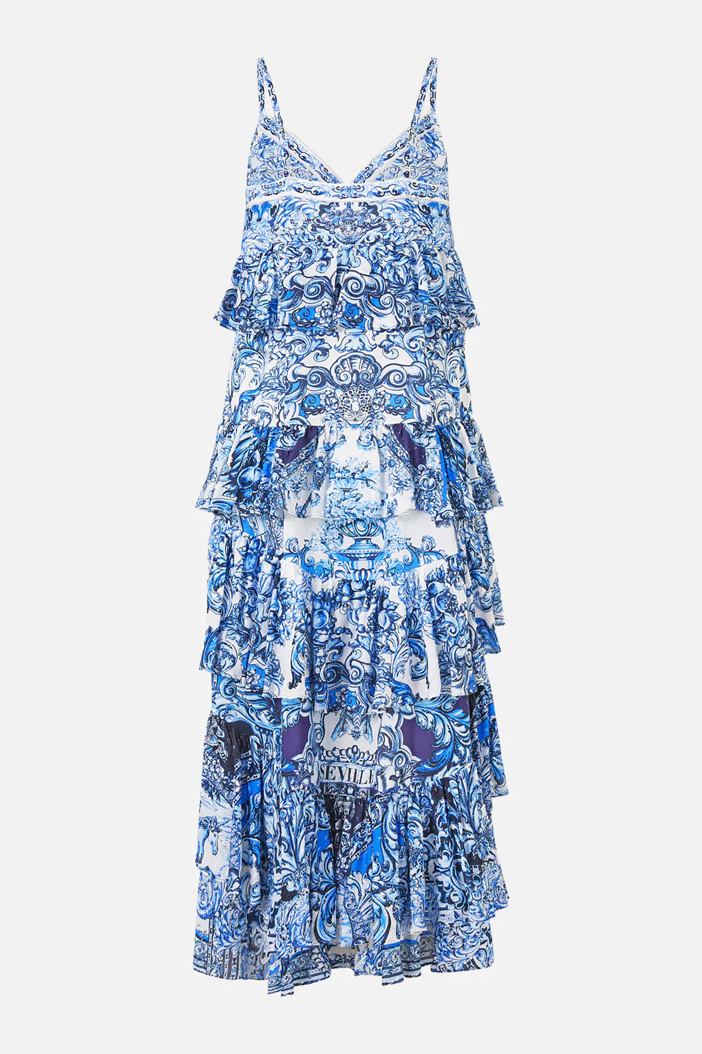 V NECK RUFFLE HIGH LOW DRESS A TILED WONDERLAND - Image 6