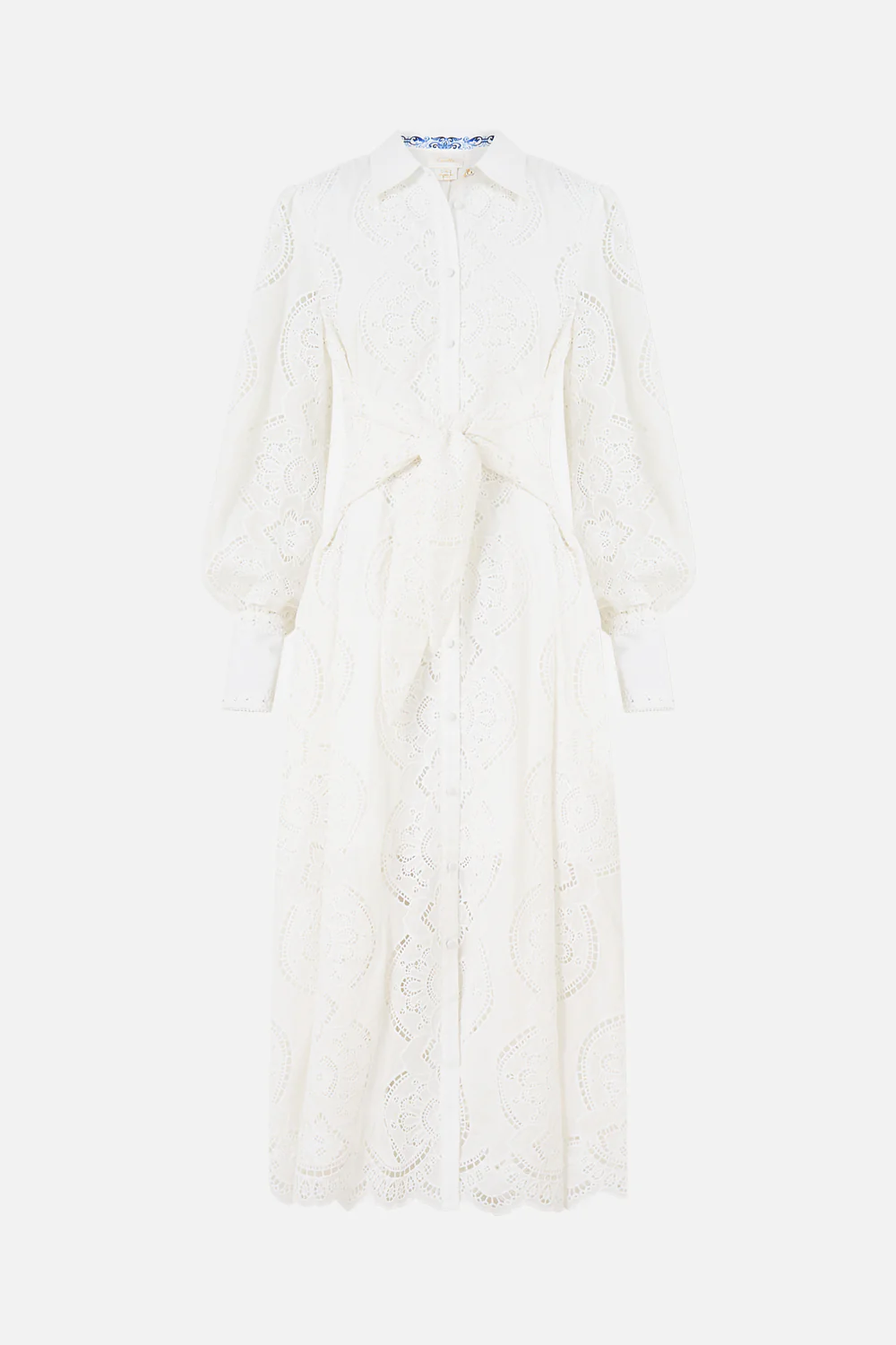WAIST TIE SHIRT DRESS A TILED WONDERLAND - Image 3