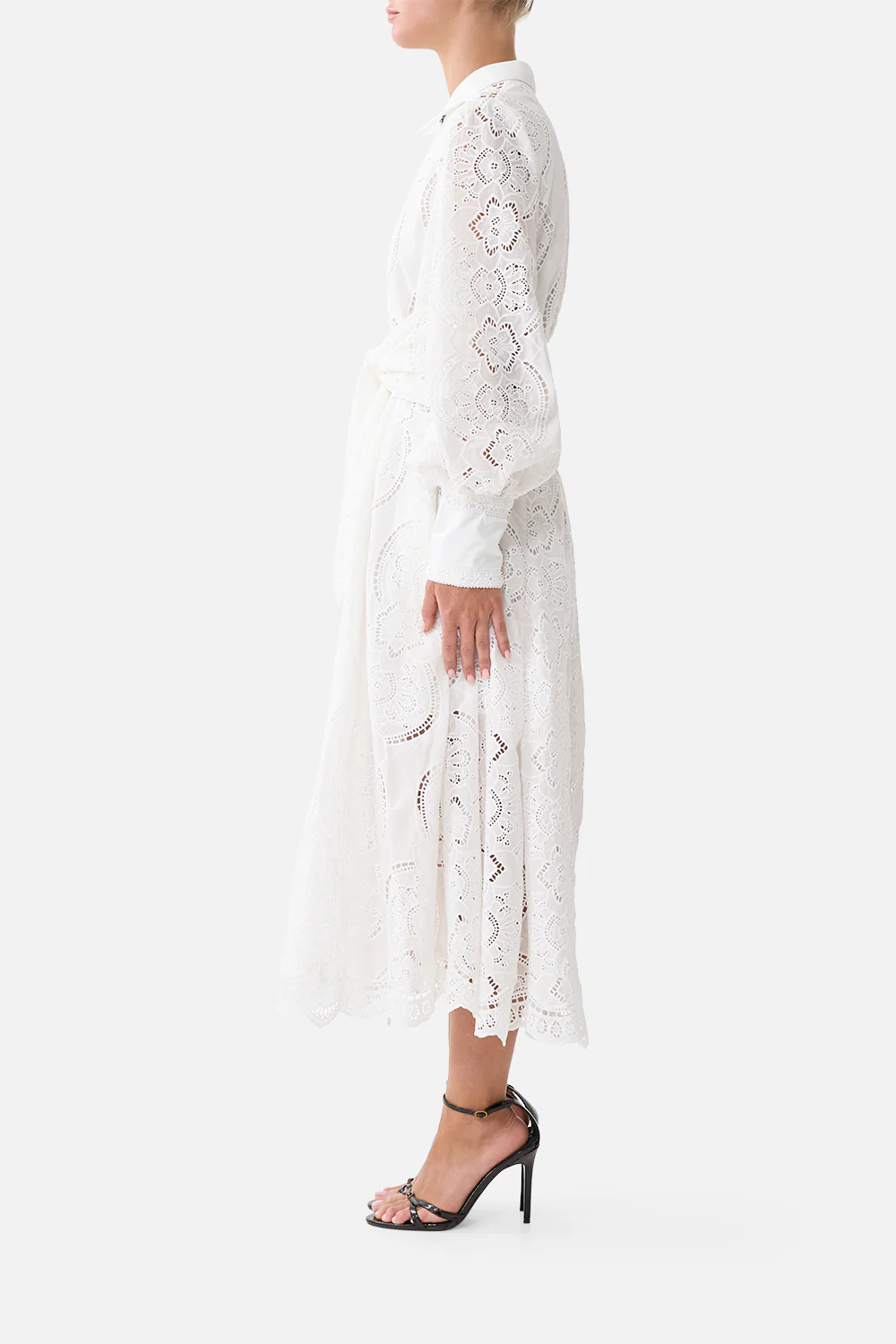 WAIST TIE SHIRT DRESS A TILED WONDERLAND - Image 4