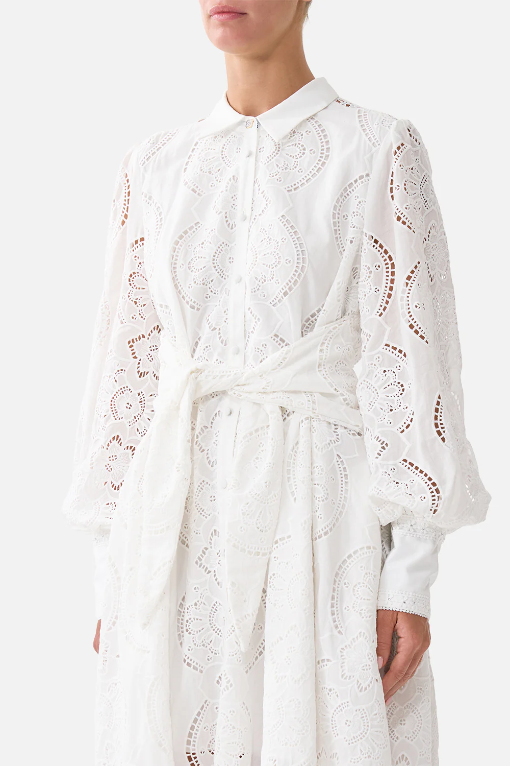 WAIST TIE SHIRT DRESS A TILED WONDERLAND - Image 5