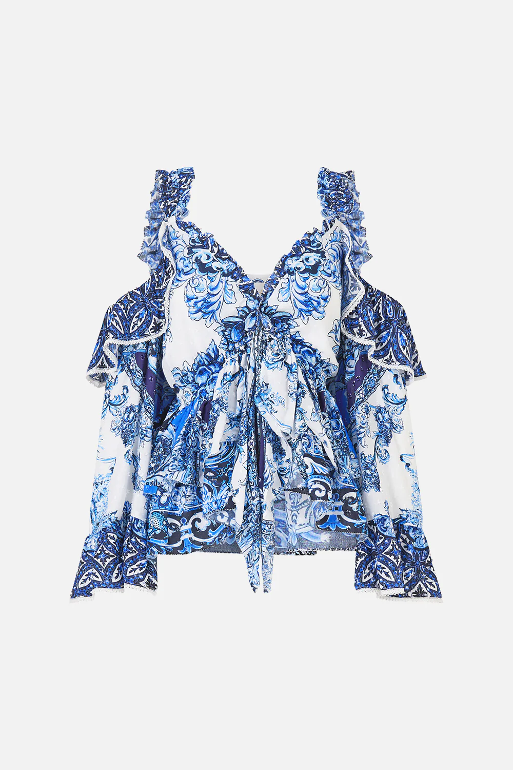 COLD SHOULDER RUFFLE TOP A TILED WONDERLAND - Image 3