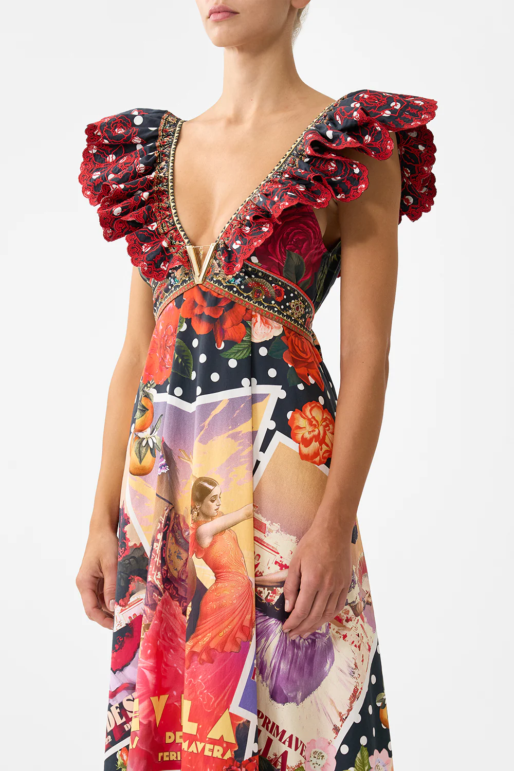 FRILL NECK DRESS WITH HARDWARE DAUGHTERS OF DUENDE - Image 5