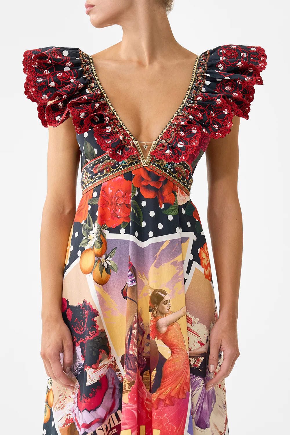 FRILL NECK DRESS WITH HARDWARE DAUGHTERS OF DUENDE - Image 6