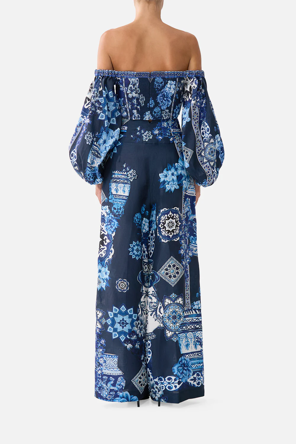 TAILORED PANT WITH WAIST BUTTON DETAIL A TILED WONDERLAND - Image 2