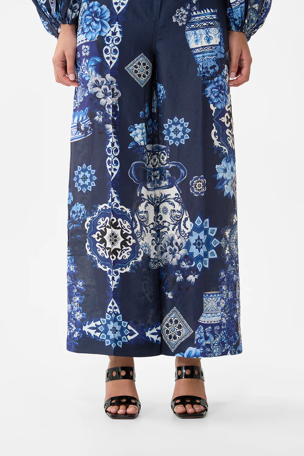 TAILORED PANT WITH WAIST BUTTON DETAIL A TILED WONDERLAND - Image 6