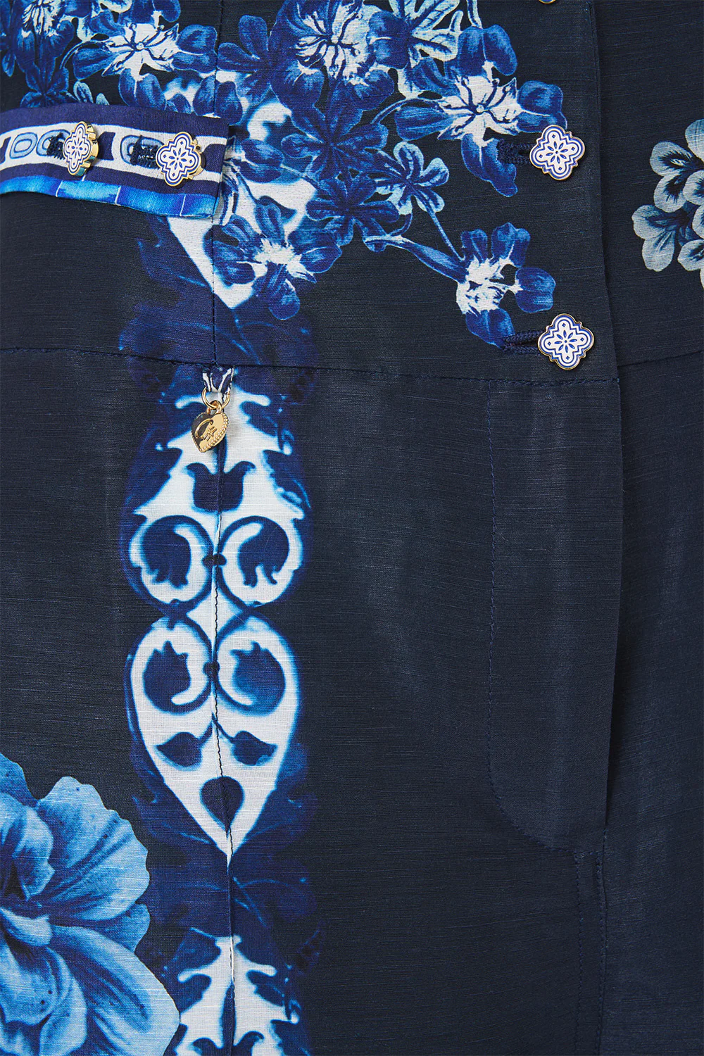 TAILORED PANT WITH WAIST BUTTON DETAIL A TILED WONDERLAND - Image 8