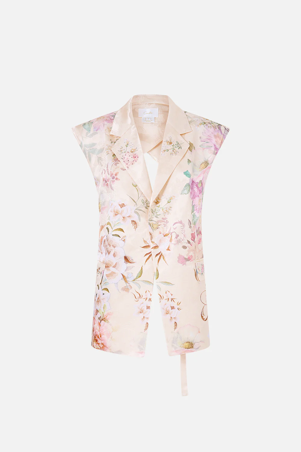 TAILORED SLEEVELESS VEST ADORNED IN ARANJUEZ - Image 3