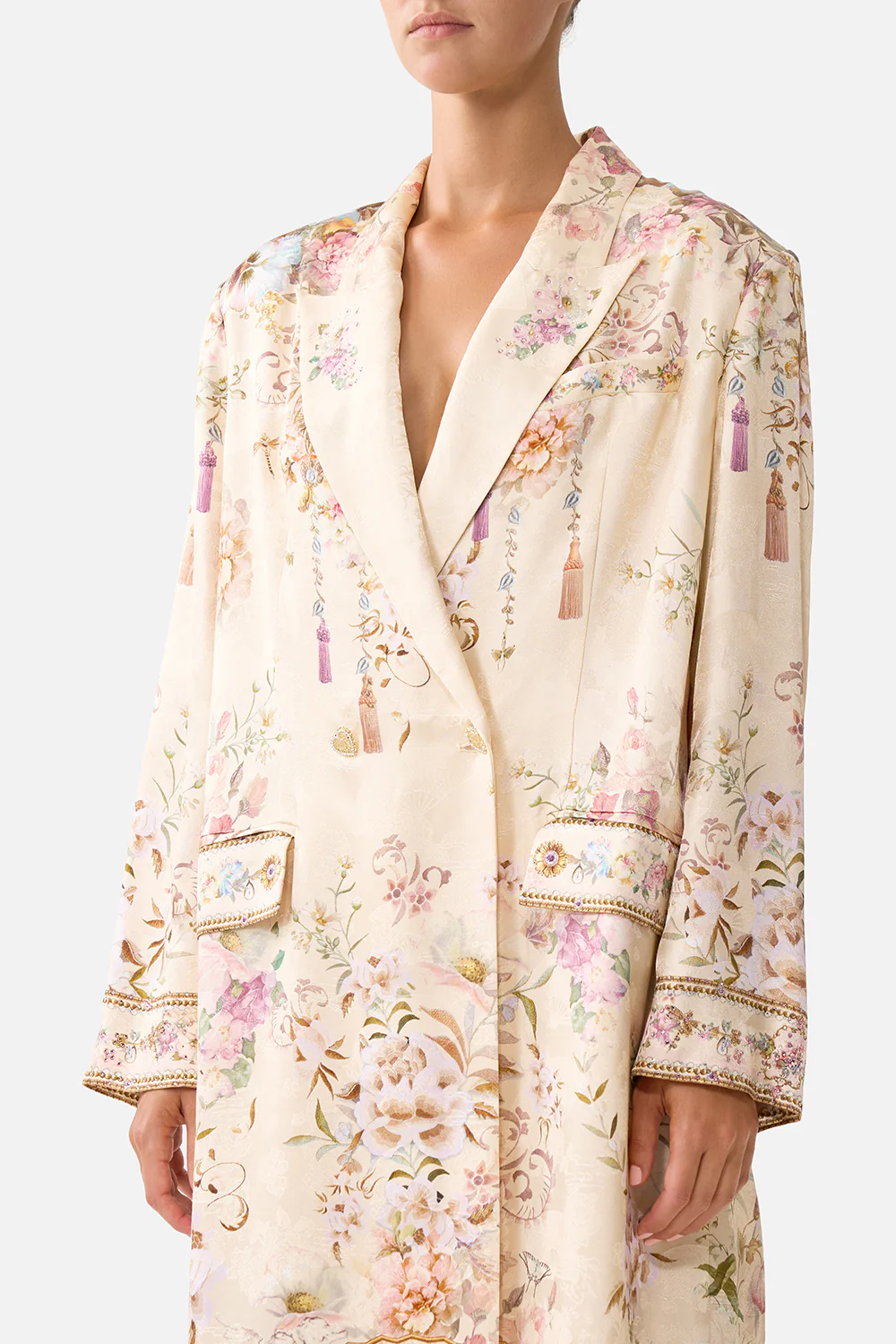 TAILORED OVERSIZED COAT ADORNED IN ARANJUEZ - Image 5