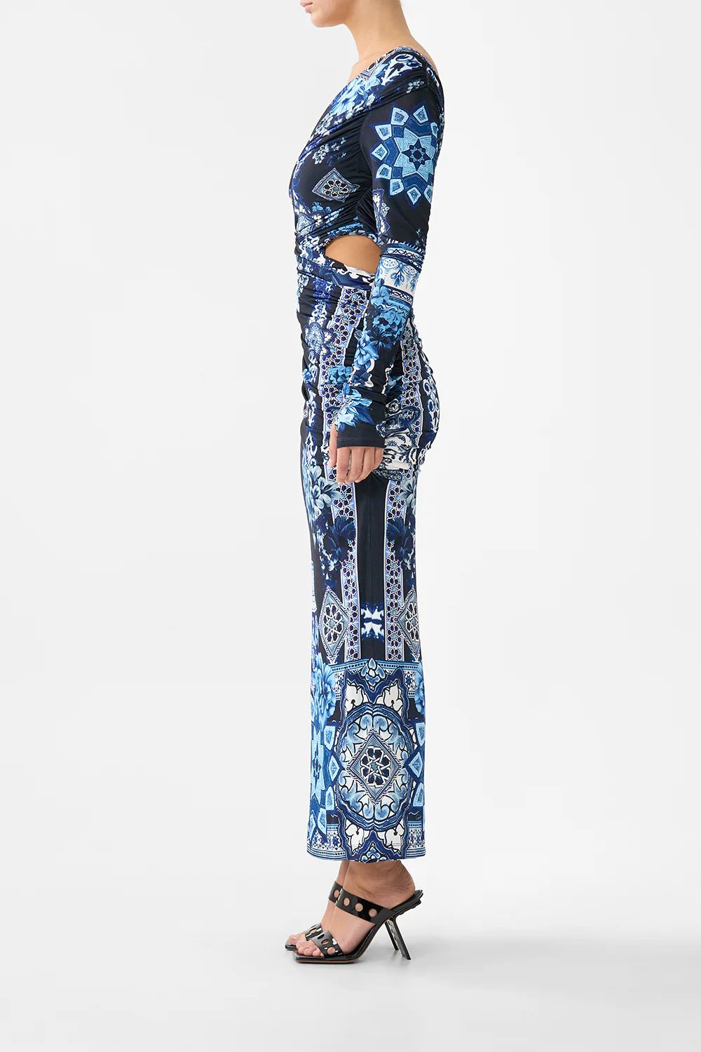 ONE SHOULDER JERSEY CUT OUT DRESS A TILED WONDERLAND - Image 4