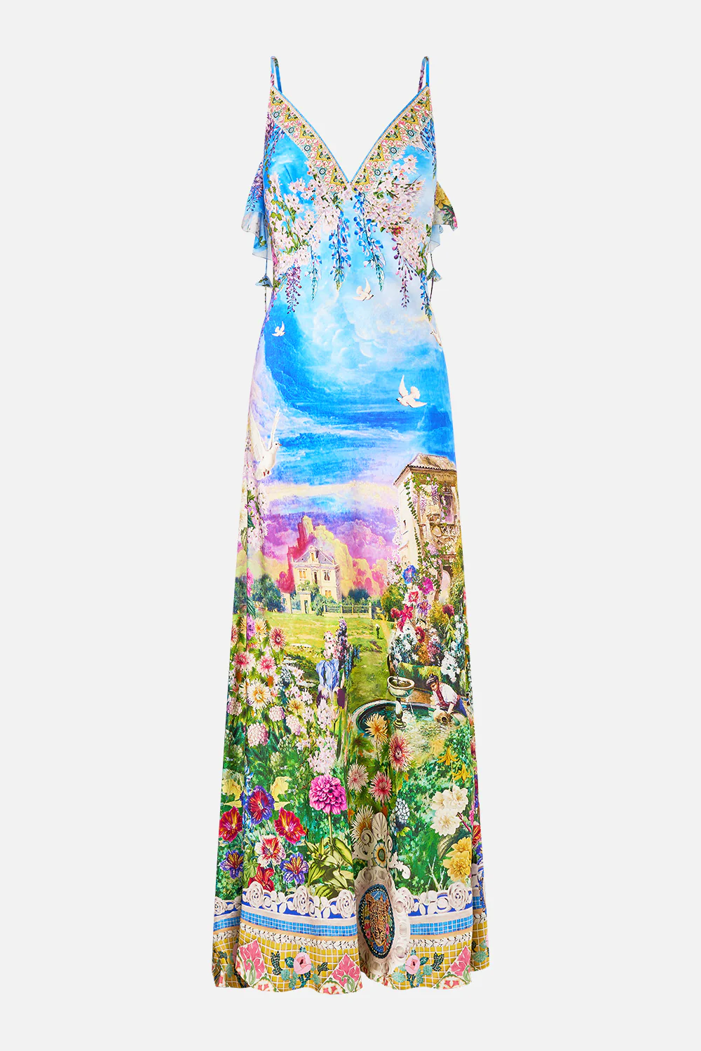 V NECK BIAS SLIP DRESS WITH BACK FRILL NAVÀS NOUVEAU - Image 3