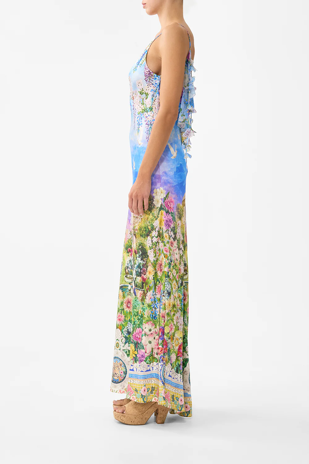 V NECK BIAS SLIP DRESS WITH BACK FRILL NAVÀS NOUVEAU - Image 4