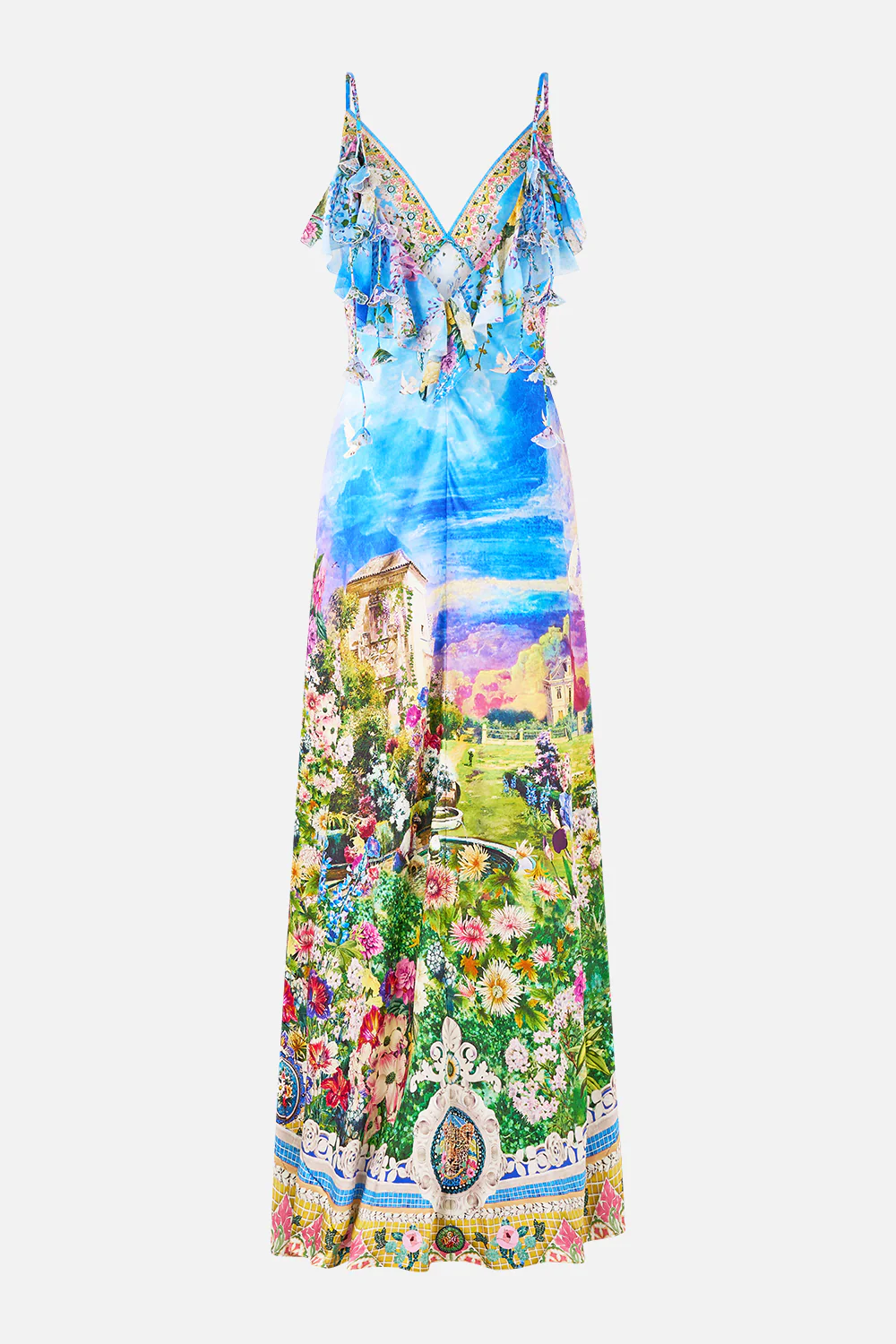 V NECK BIAS SLIP DRESS WITH BACK FRILL NAVÀS NOUVEAU - Image 7