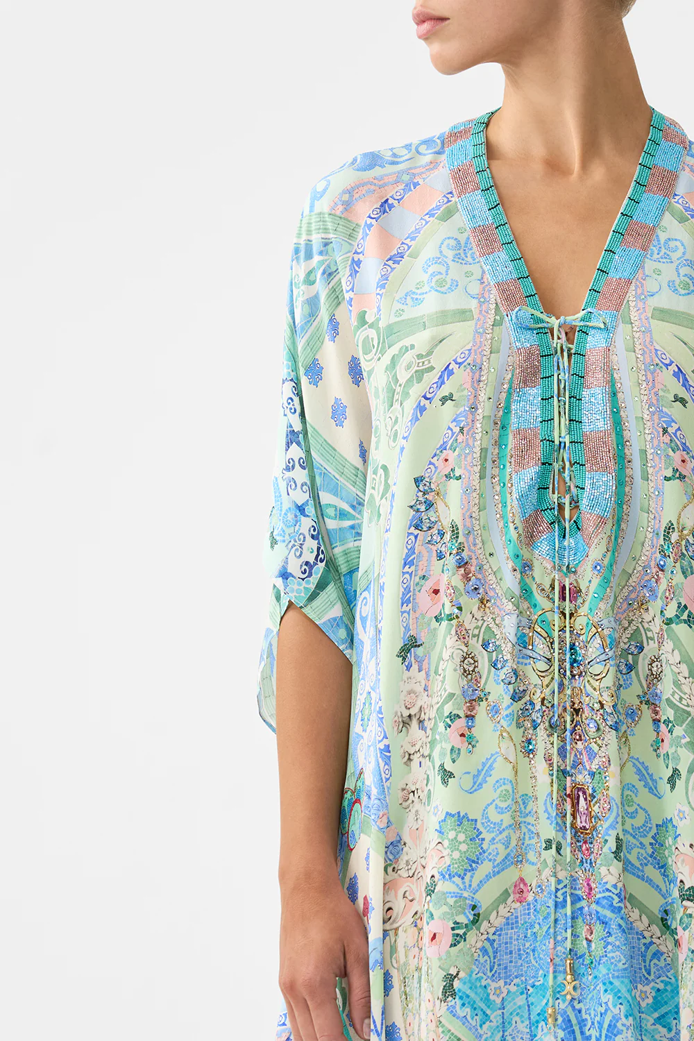 SHORT LACE UP KAFTAN MIDSUMMER MOSAICS - Image 6