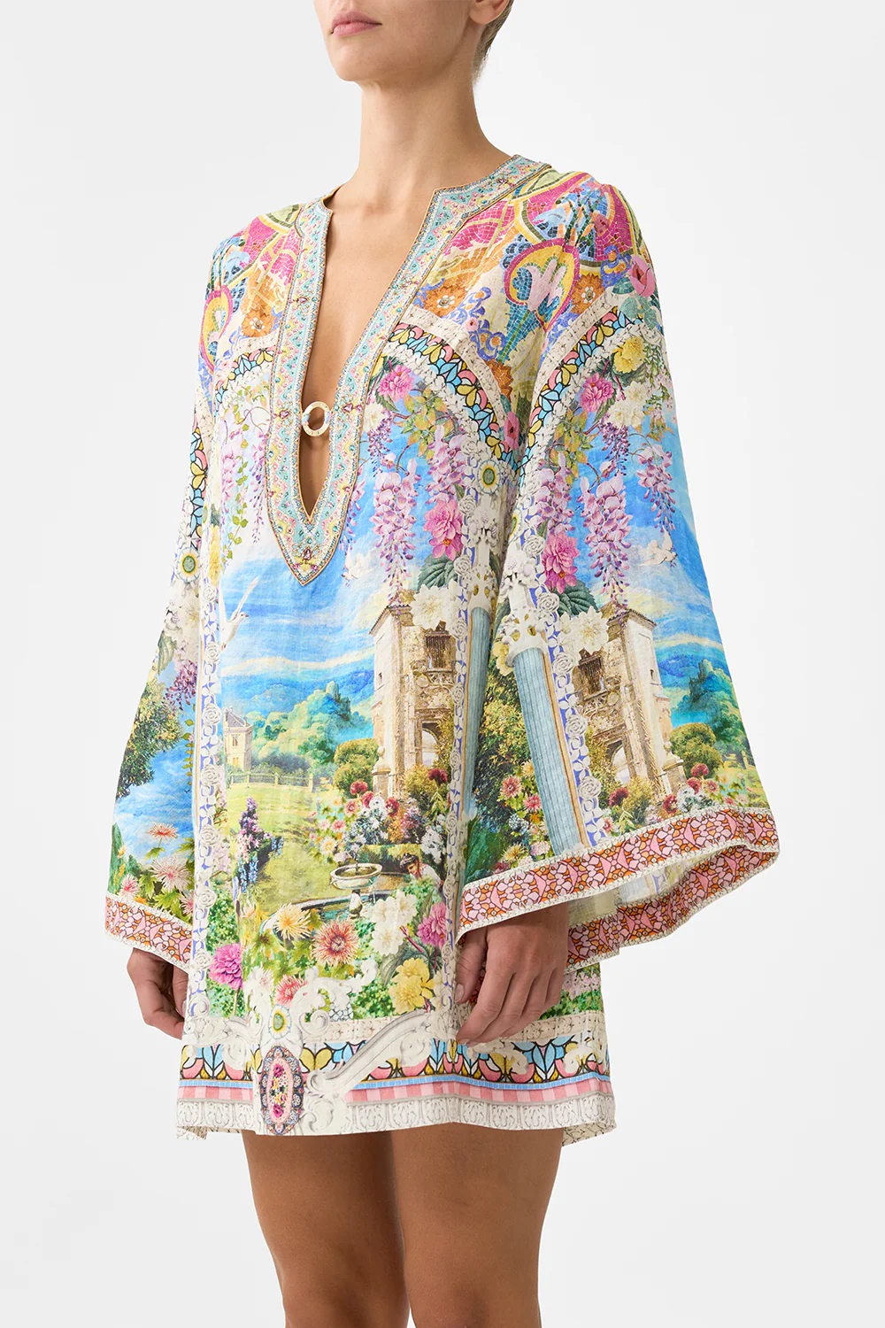 DEEP V NECK HARDWARE SHORT KAFTAN NAVÀS NOUVEAU - Image 5