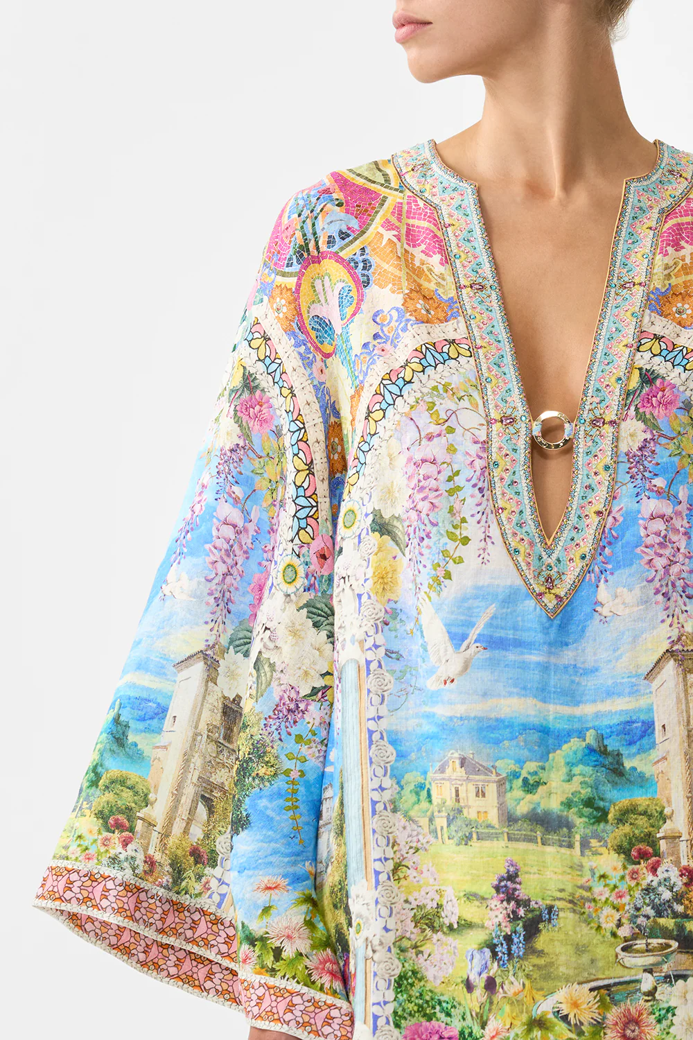 DEEP V NECK HARDWARE SHORT KAFTAN NAVÀS NOUVEAU - Image 6