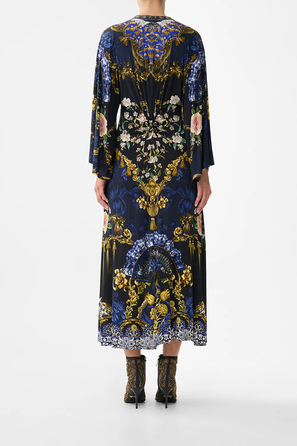 WIDE SLEEVE GATHERED MIDI DRESS NOTES FROM THE BLUE ROOM - Image 2