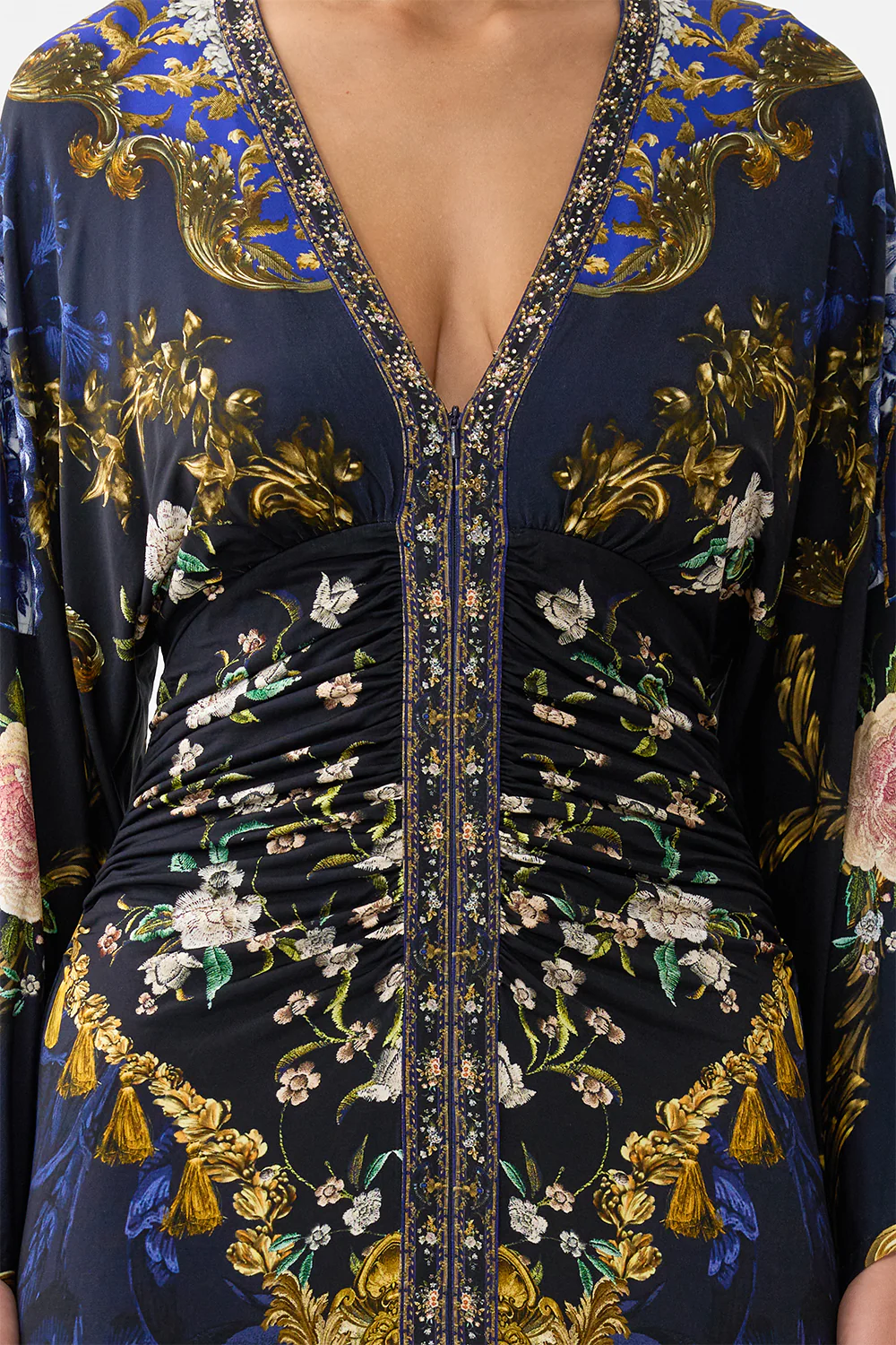 WIDE SLEEVE GATHERED MIDI DRESS NOTES FROM THE BLUE ROOM - Image 6