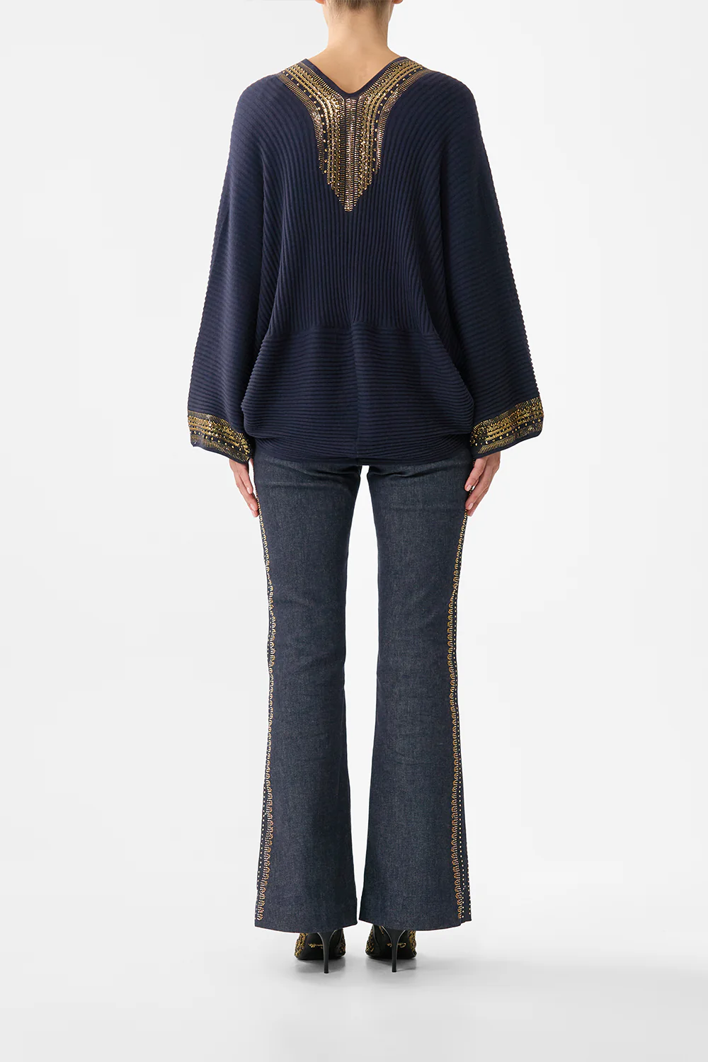 RELAXED V NECK KNIT TOP NOTES FROM THE BLUE ROOM - Image 2