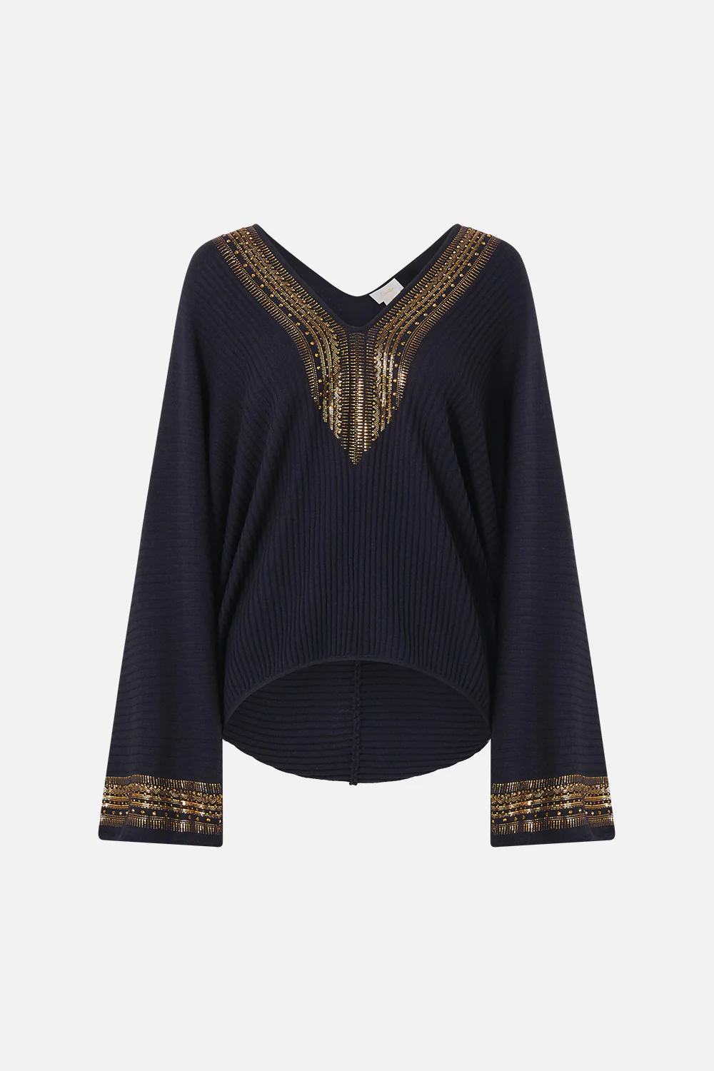 RELAXED V NECK KNIT TOP NOTES FROM THE BLUE ROOM - Image 3