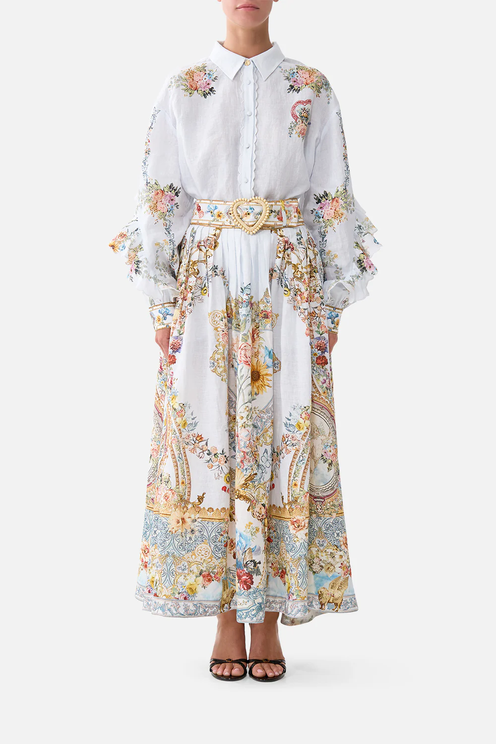 BUTTON SHIRT WITH FRILL DETAIL SEVILLE SWEETHEART