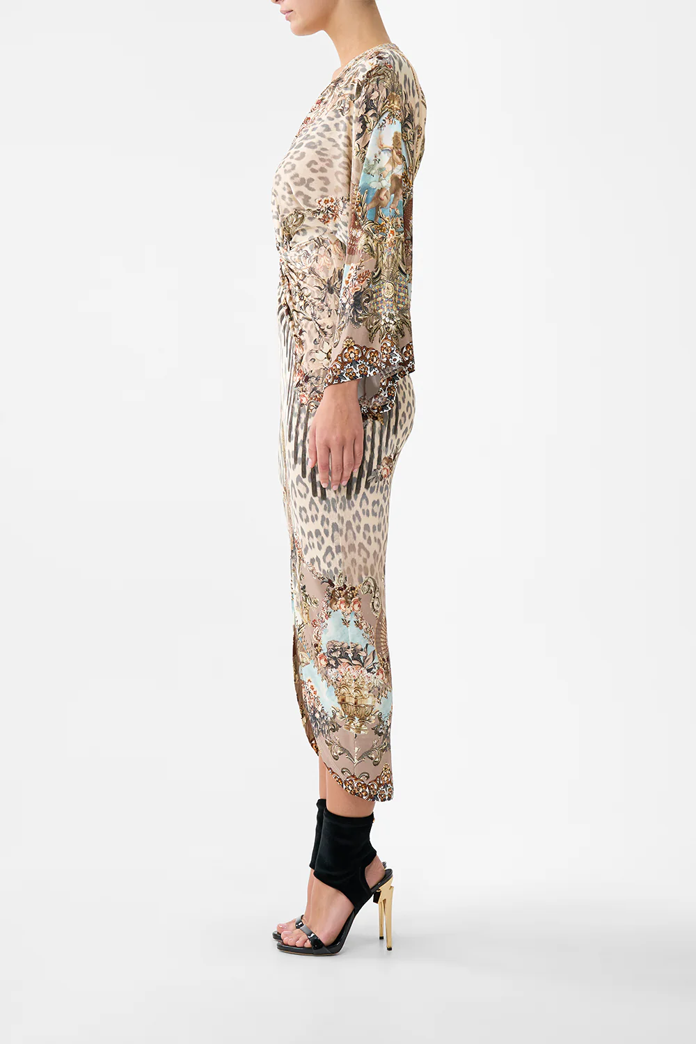 LONG SPLIT FRONT TWIST DRESS ARANJUEZ ANIMALIA - Image 4