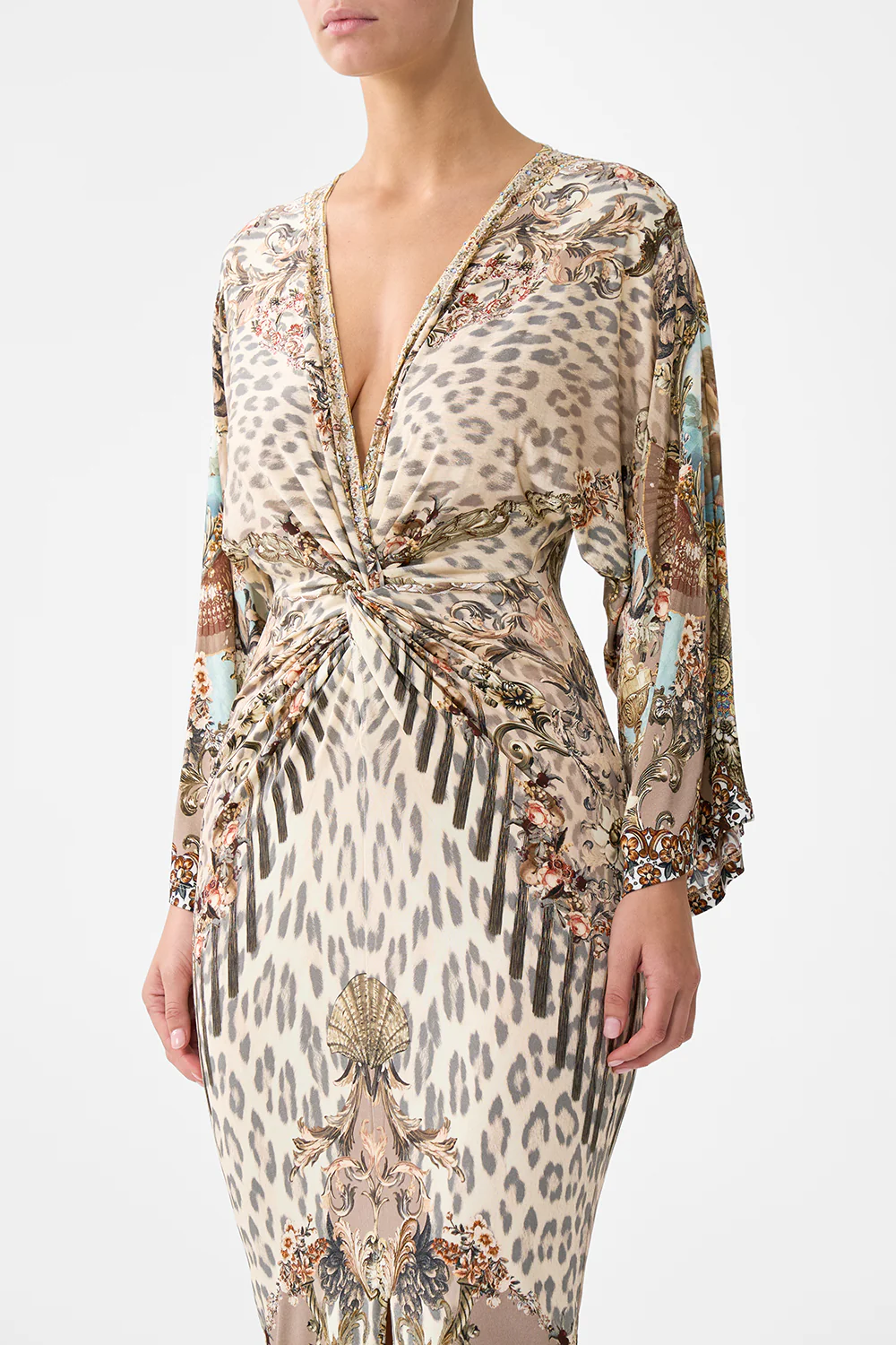 LONG SPLIT FRONT TWIST DRESS ARANJUEZ ANIMALIA - Image 5
