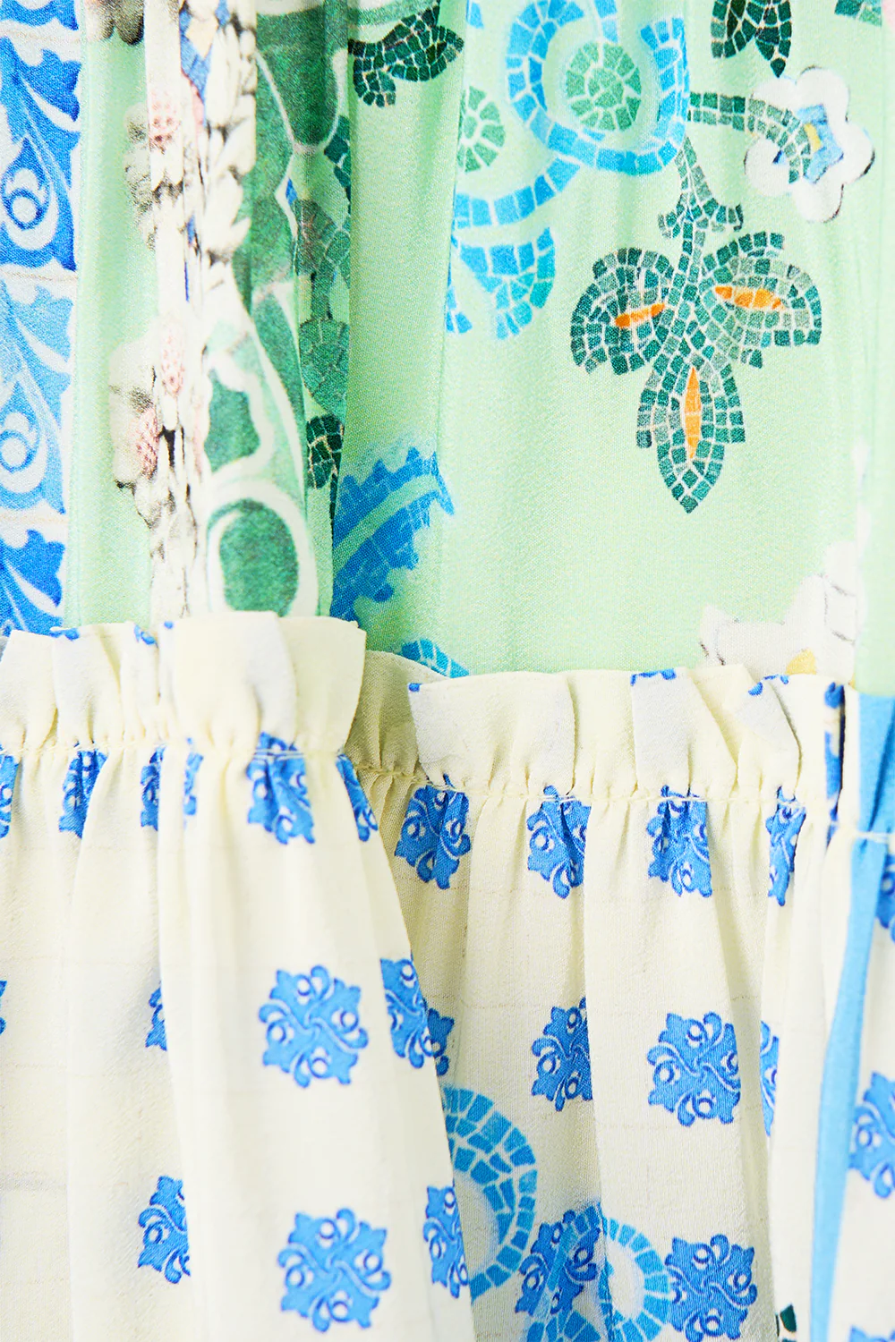 TIERED SHORT DRESS WITH SHOULDER TIES MIDSUMMER MOSAICS - Image 8