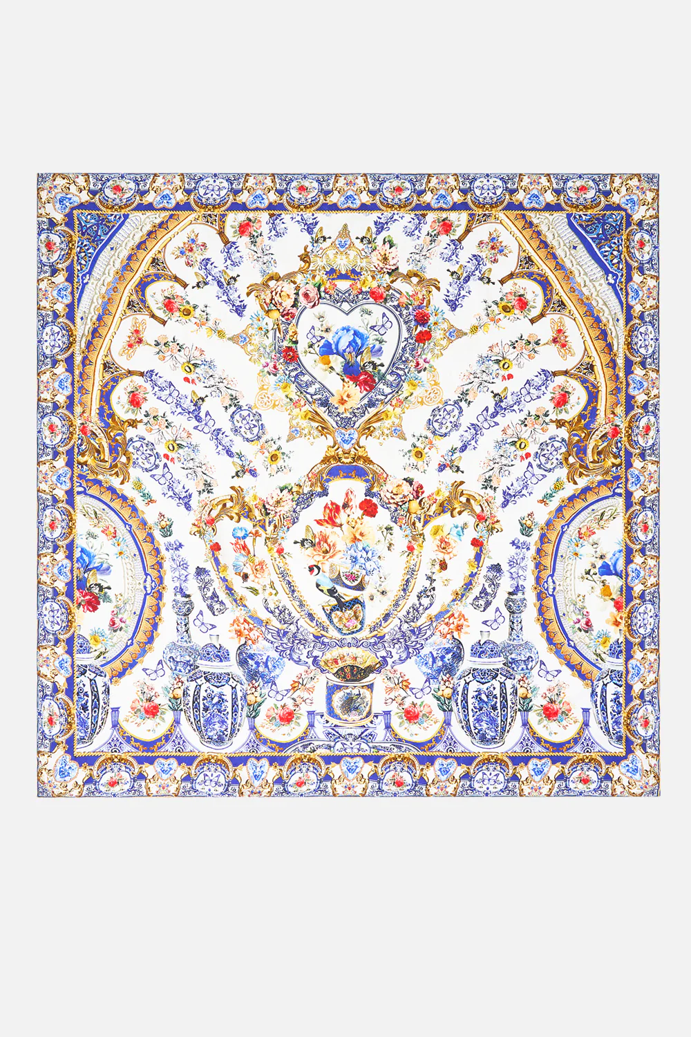 LARGE CRYSTALLED SILK SQUARE SCARF THE POTTERY PARLOUR - Image 2