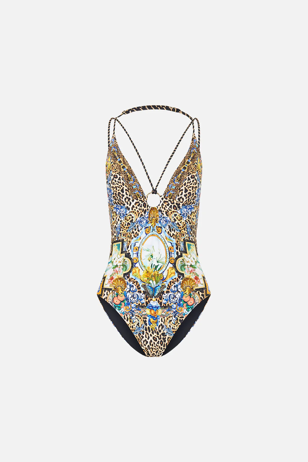 MULTI STRAP HALTER TRI ONE PIECE WITH TRIM SEVILLIAN STYLE