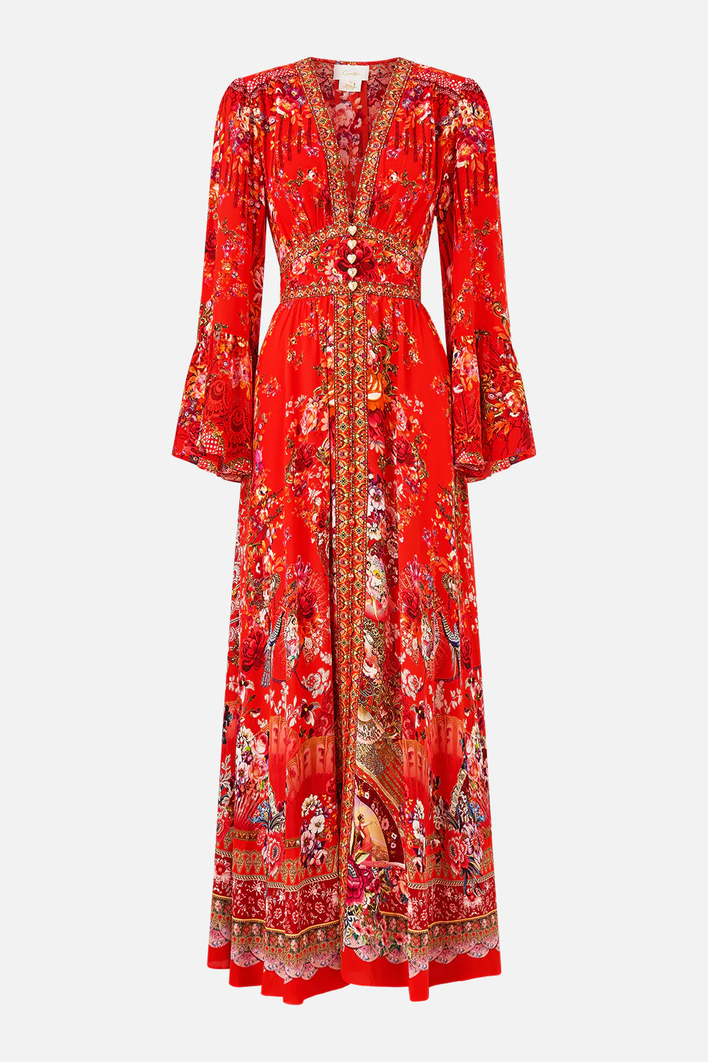 SHAPED WAISTBAND DRESS WITH RUFFLE SLEEVE OLÉ OLÉ - Image 3