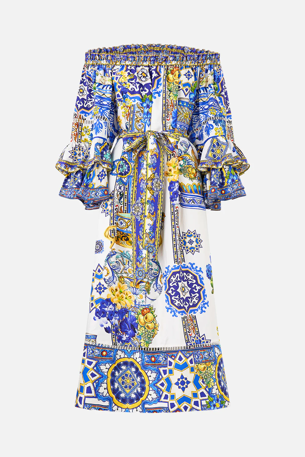 OFF SHOULDER MIDI DRESS WITH FRILL SLEEVE ESPAÑA NIRVANA - Image 3