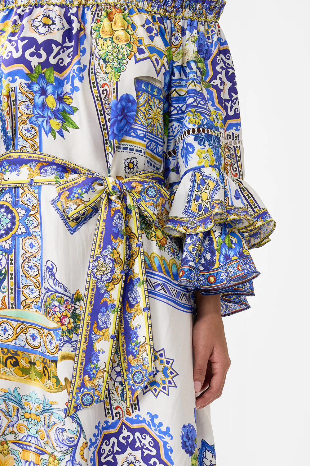 OFF SHOULDER MIDI DRESS WITH FRILL SLEEVE ESPAÑA NIRVANA - Image 6