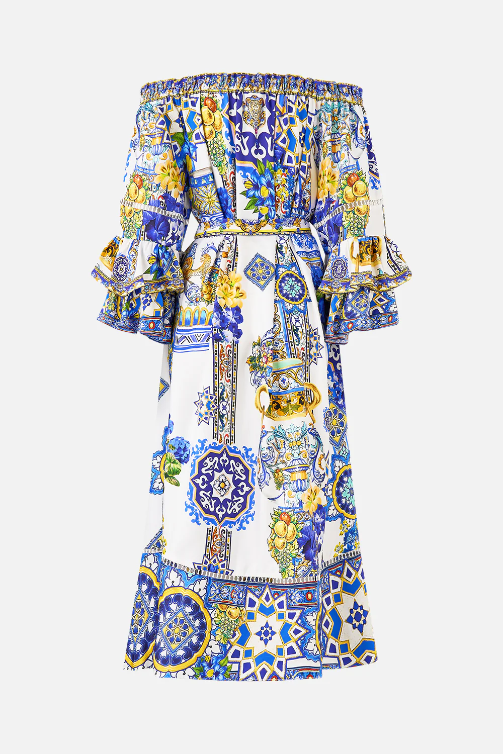 OFF SHOULDER MIDI DRESS WITH FRILL SLEEVE ESPAÑA NIRVANA - Image 7